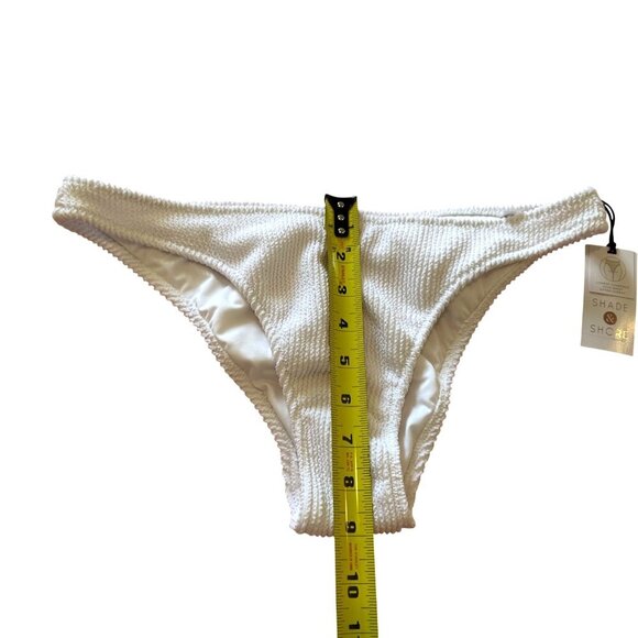 Shade & Shore White Bikini Bottom Medium M High Waist Extra Cheeky Swim Beach - Picture 3 of 8